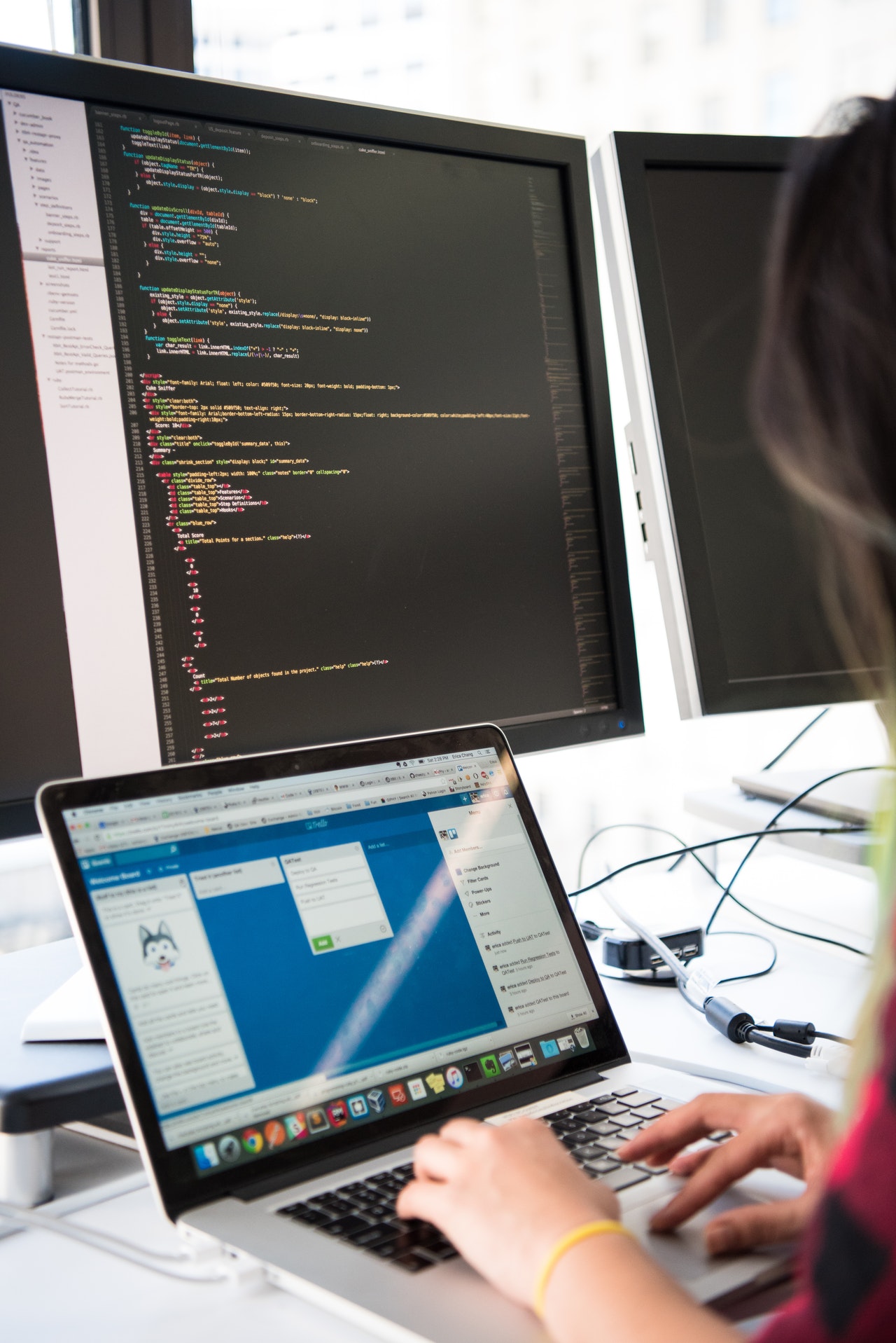 Woman using laptop